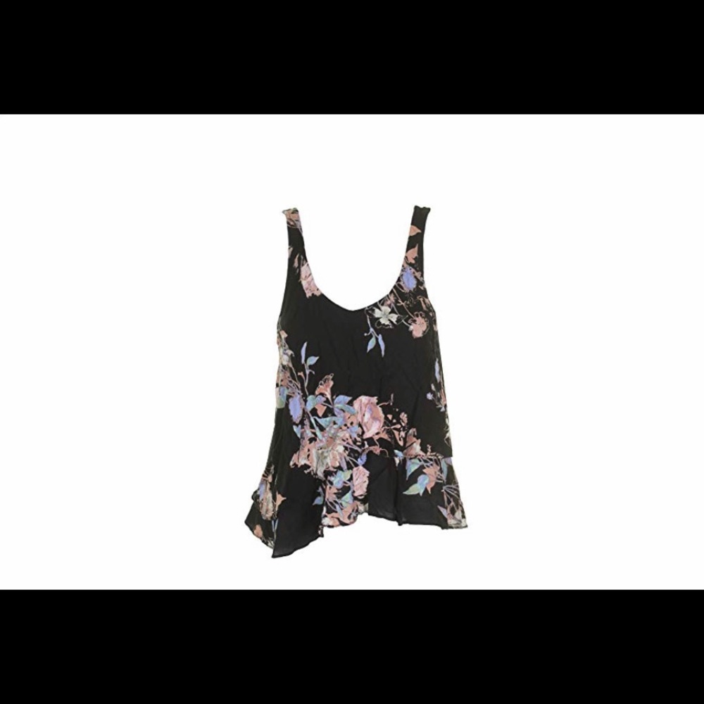 FREE PEOPLE Beautiful black floral swing cami
